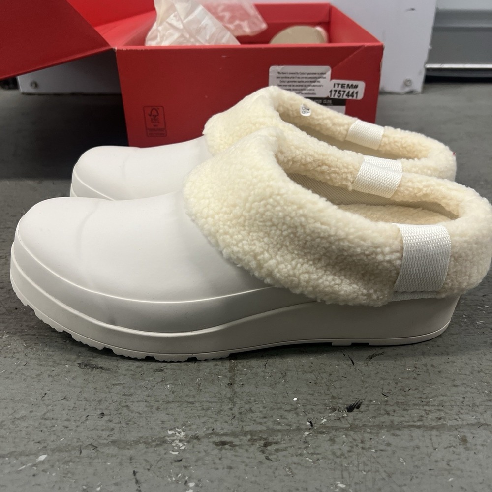 Hunter Women's Play Insulated Clogs White Willow Slip-On Waterproof Shoes Size 9 - Picture 7 of 14